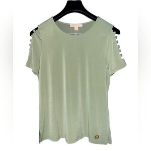 Michael Kors Light Green Short Sleeve Top
